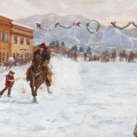 Hoping for a Fast Horse 12x24in (sold)