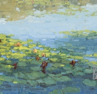 Lilies in the Light 12x36in SOLD