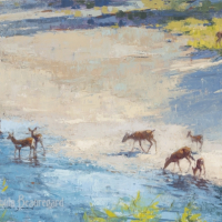 River Deer 24x36in SOLD